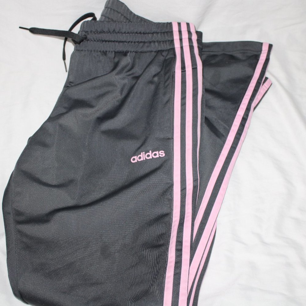 Adidas gray and pink joggers